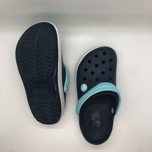 Navy/light blue kids crocs 12/13